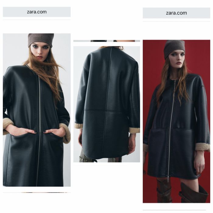 Кожено палто ZARA