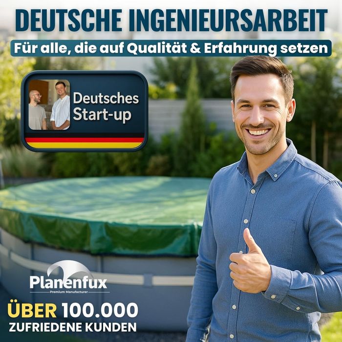 2в1 Покривало за басейн Planenfux 200g/m², Ф 520см за басейни 420-460см