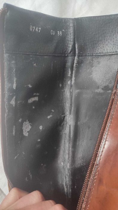 Cizme piele naturală Italia vintage stil equestrian damă 38 maro