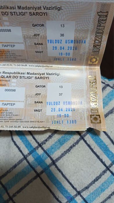 Balkon dan biletlar bor Yulduz Usmonova