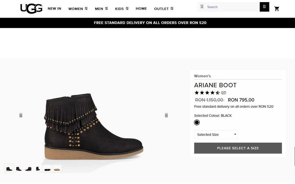 Botine / Cizmulite Ugg Ariane, piele intoarsa, marimea 38