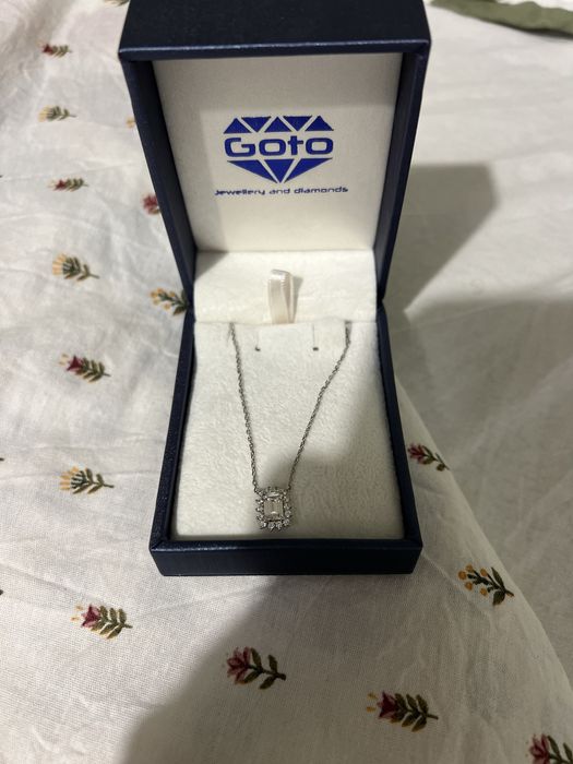 Сребърно Колие Goto със създадени диаманти