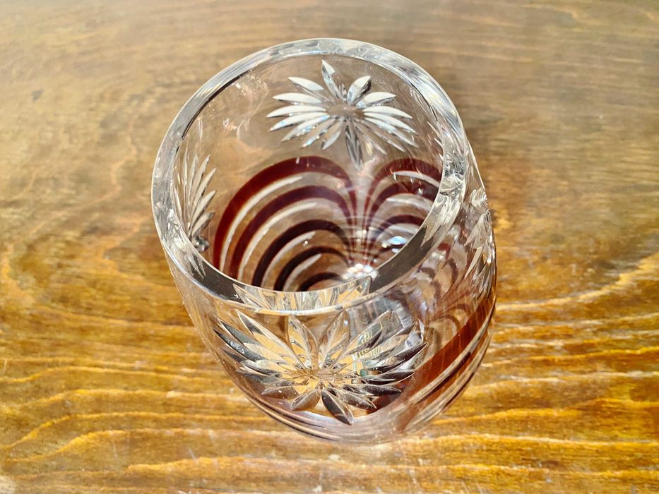 Нова Масивна Ръчно изработена Кристална ваза с Флорални мотиви