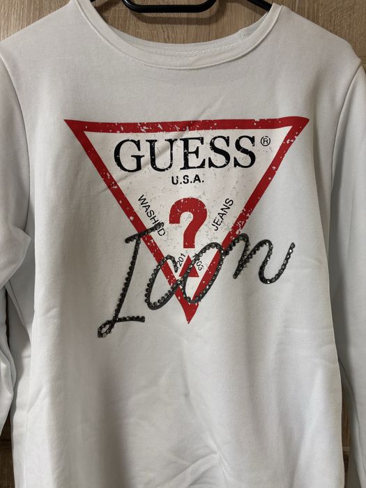 Бяла блуза суичер Guess