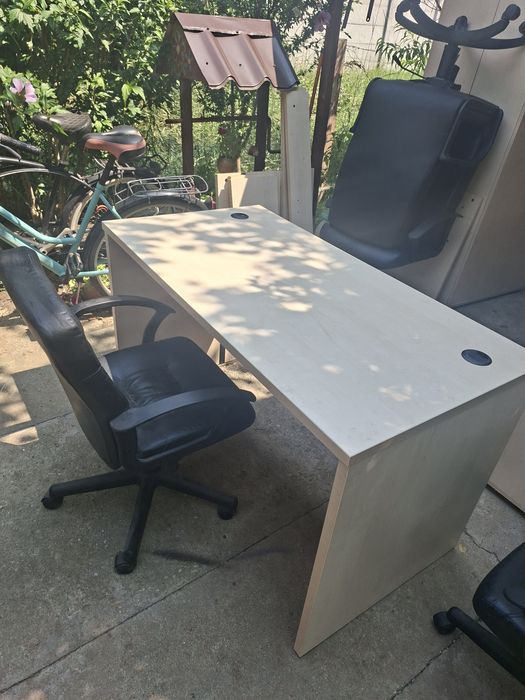 Birou solid 140 cm + scaun