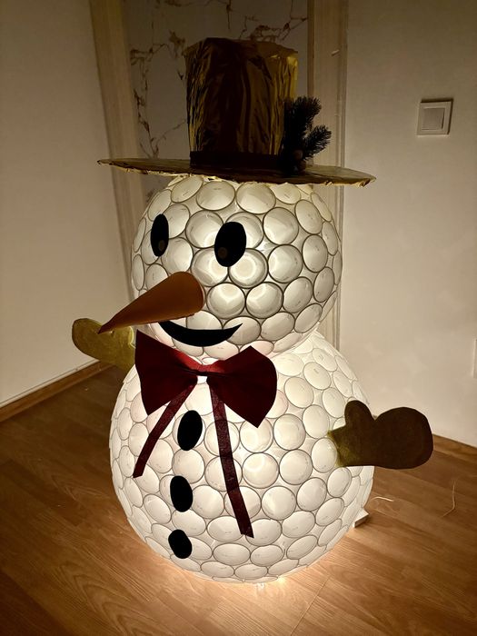 Decor pentru craciun 1,20m - om de zapada luminos