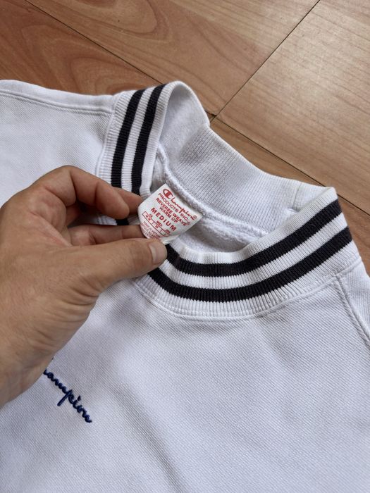 Pullover crewneck jumper sweater bluza Champion white cotton