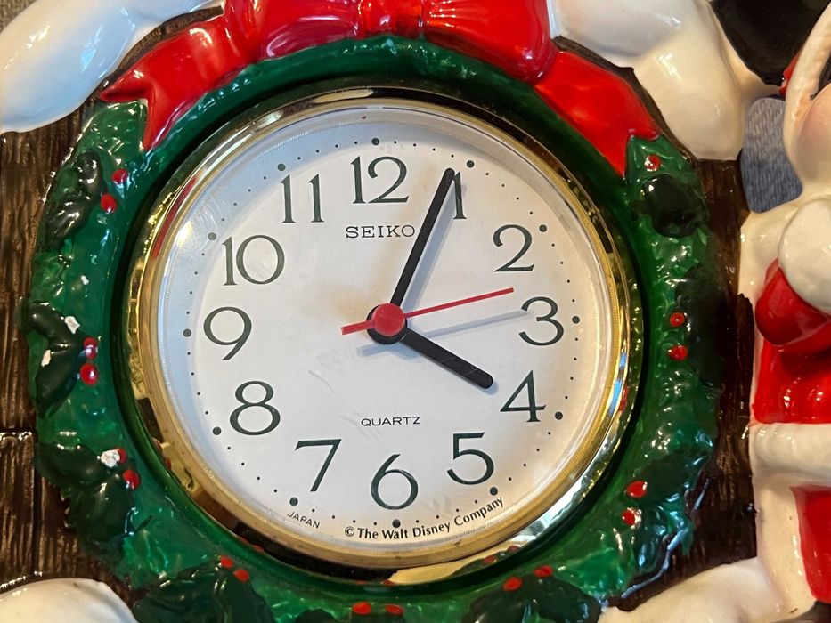 Ceas Seiko vintage Disney Mickey Mouse Craciun ceramica functional