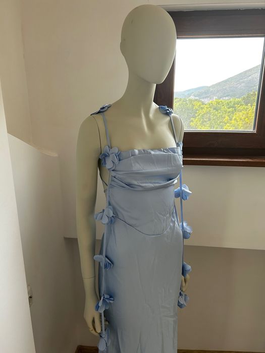 Светлосиня официална рокля размер 36