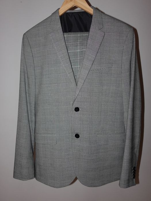 Costum gri cu carouri bărbați – mărimea 50 / L-XL