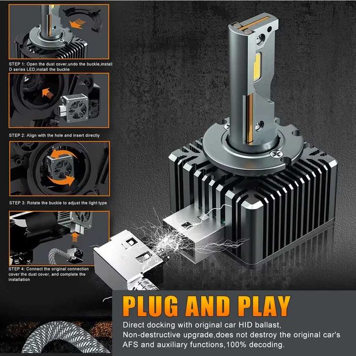 Dualvision D1S LED Двустранен CSP чип  ​​​90W Plug&Play 30000LM CANBUS