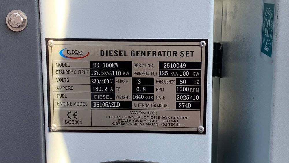 Elegan 100 kw dizel generator
