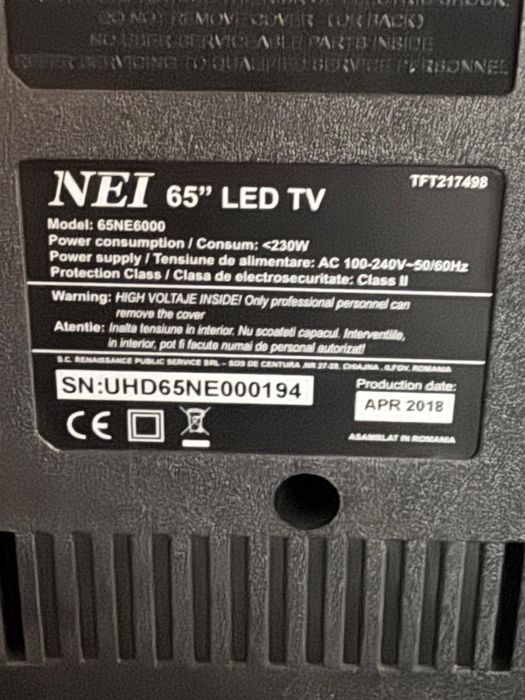 Tv led NEI 65 “-164 cm