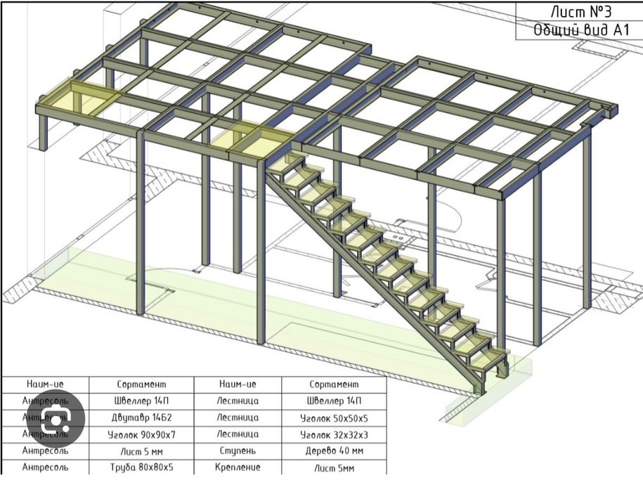 Антресоль этаж сварка