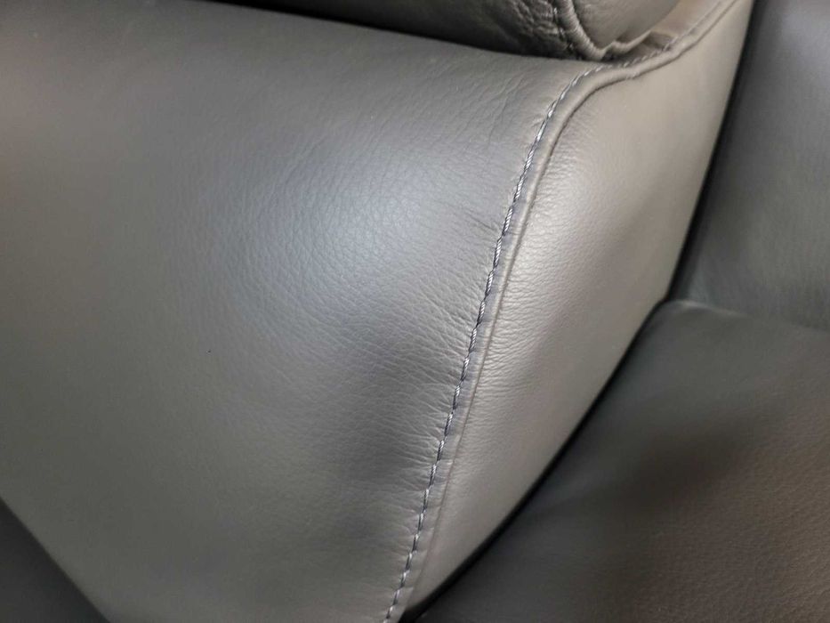 Италиански сив кожен фотьойл Ancona