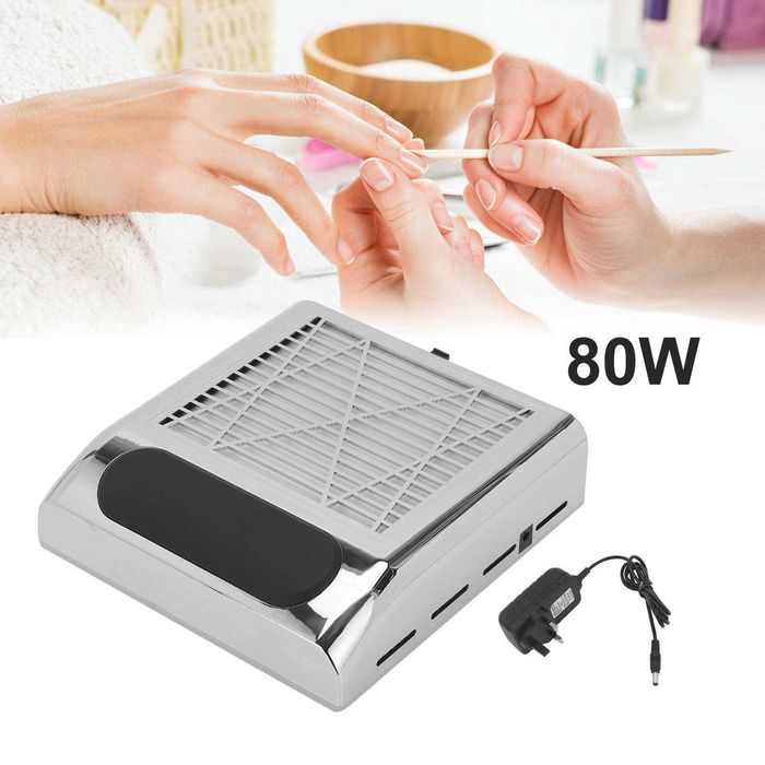 80W Професионален мощен прахоуловител с ФИЛТЪР нокти,маникюр,педикюр