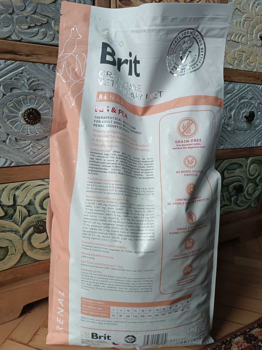 Brit - RENAL Grain free veterinary diet - храна за кучета, 12 кг.