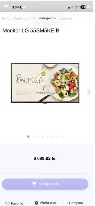 Monitor LG 55SM5KE-B profesional