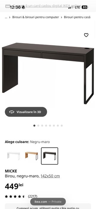 Birou Ikea MIKE maro inchis