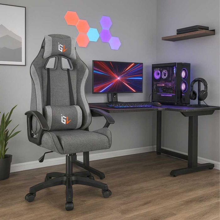 Ергономичен офис стол с лумбална опора от еко кожа