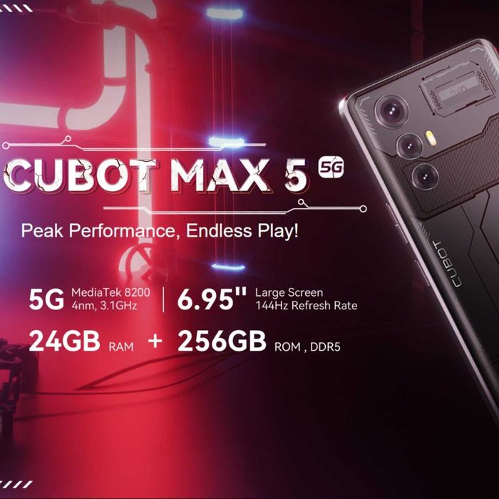 Telefon mobil Cubot MAX 5 5G 6.95" FHD+ 144Hz 24GB 256GB NFC 5100mAh