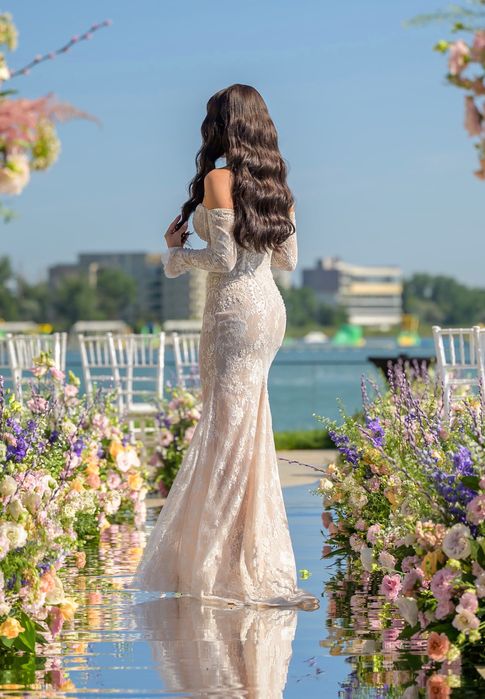 Rochie mireasa perle  ERSA Atelier dantela de matase