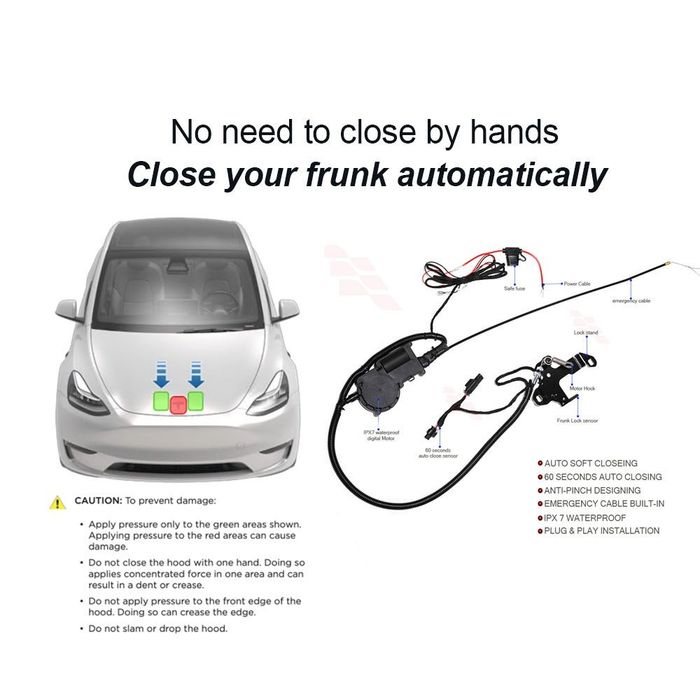 SATONIC V2 Soft Close Frunk Tesla Model 3 2016-2020