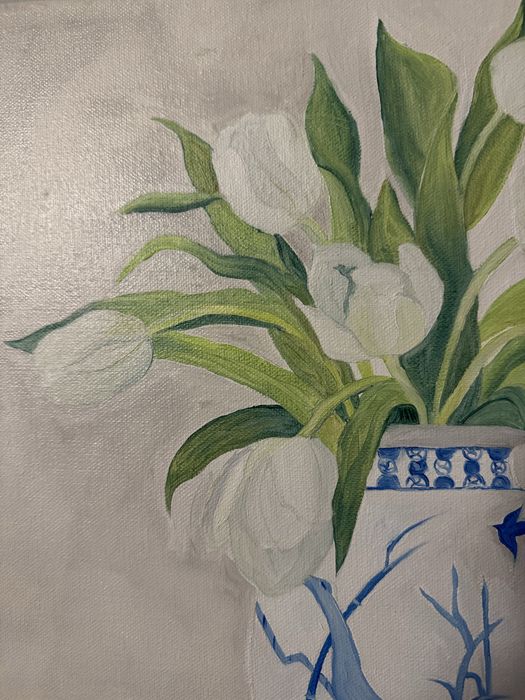 Маслена картина - Бели лалета