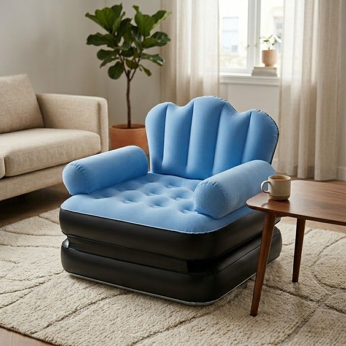 Надуваем разтегателен СИН фотьойл SuperSofa 5-в-1; Легло, шезлонг и диван в едно TV720