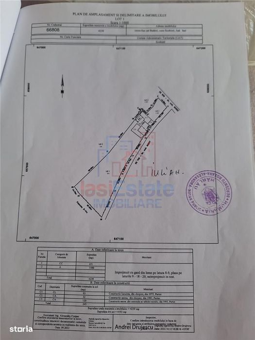 Badeni com Scobinti  Iasi Teren 3000mp  parcelabil deschidere mare toa