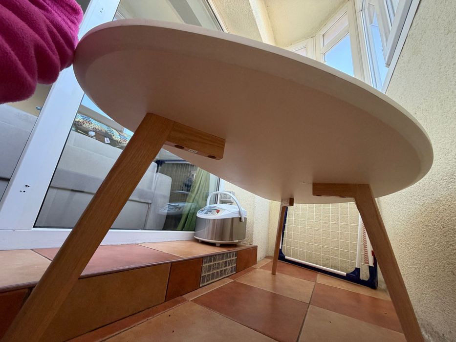 LEJRE Măsuță cafea LEJRE 60x120 alb/stejar natur Predare ÎN BUCURESTI