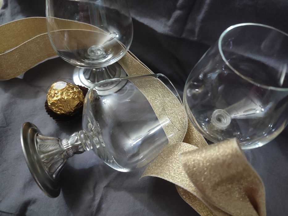 6 бр Немски кристални чаши за коняк аперитив