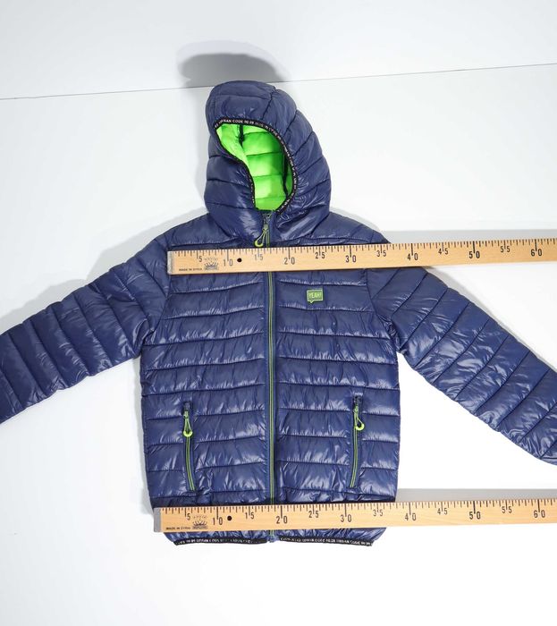 Geacă matlasată RESERVED băieți, mărimea 134 (10 ani) – Bleumarin/Verde Neon