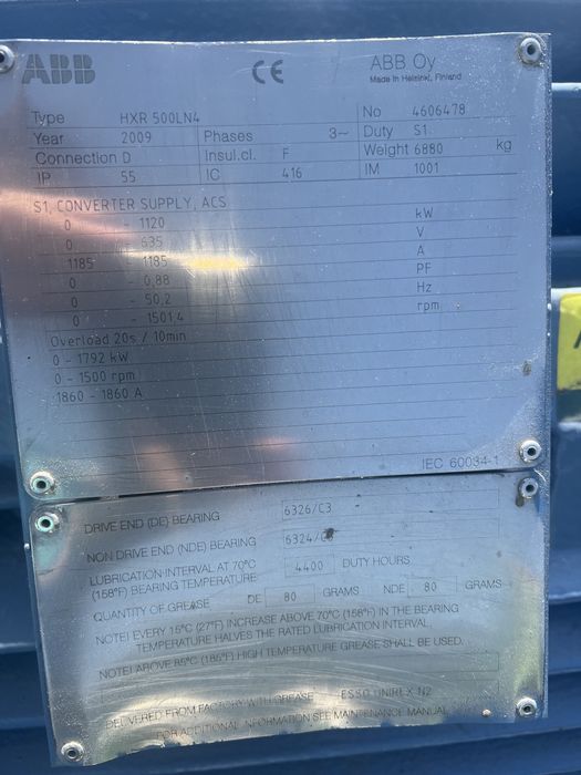 Ел.двигател 1800 kW / 1500 RPM/електромотор