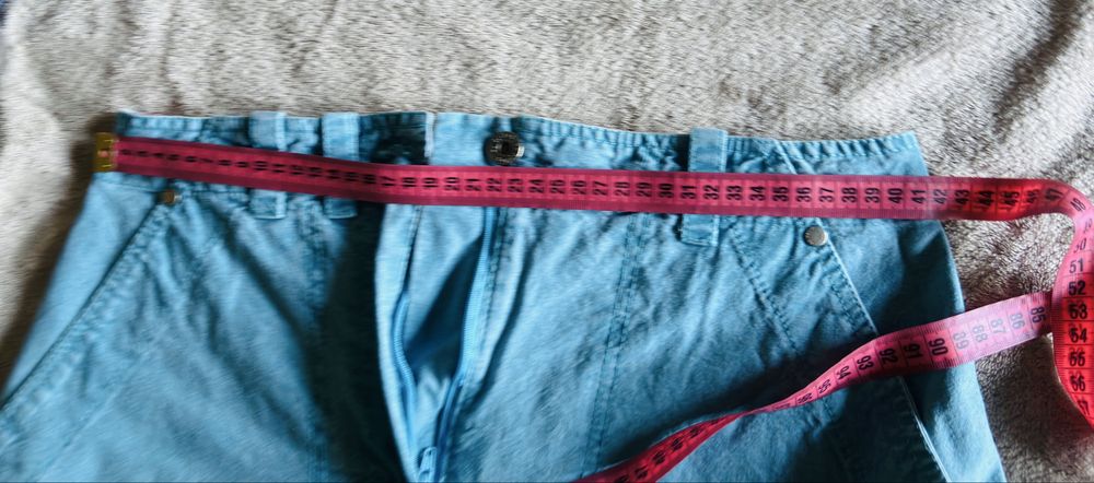 Fustă Culoare Bleu Deschis, Stil Casual/Cargo, 100% Bumbac