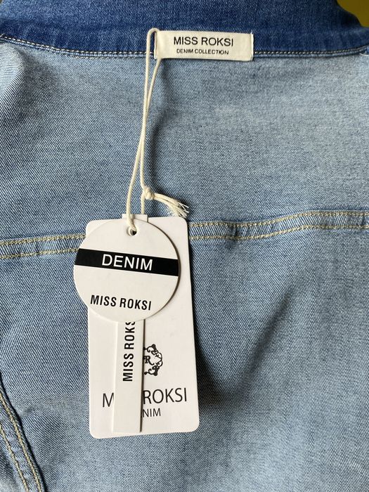 Jacheta denim pictata manual