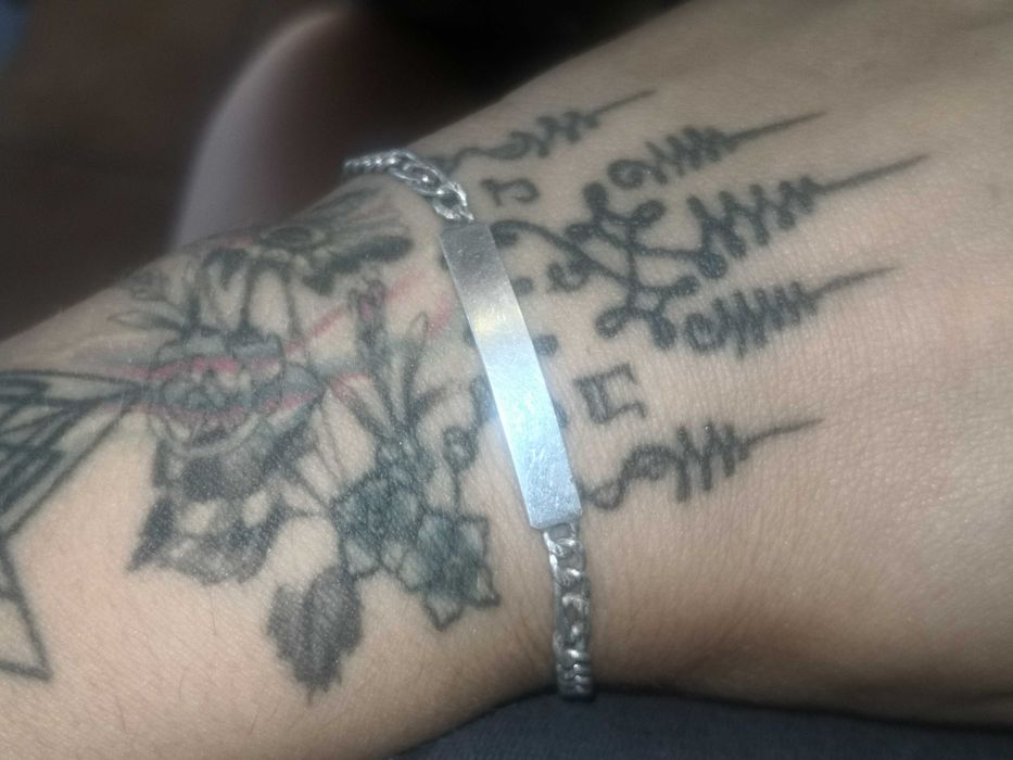 Bratara din argint masiva, cu placuta nume