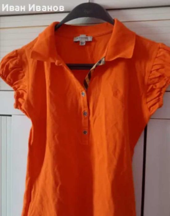 Чисто нова оригинална дамска фланелка с яка Burberry