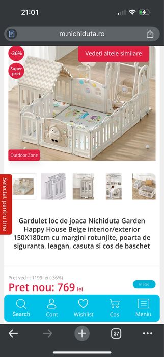 Țarc de joacă Nichiduță, ca NOU!