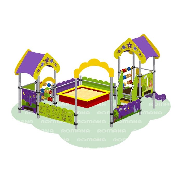 Песочницы ROMANA Горки Качели Карусели Качалки Детские площадки