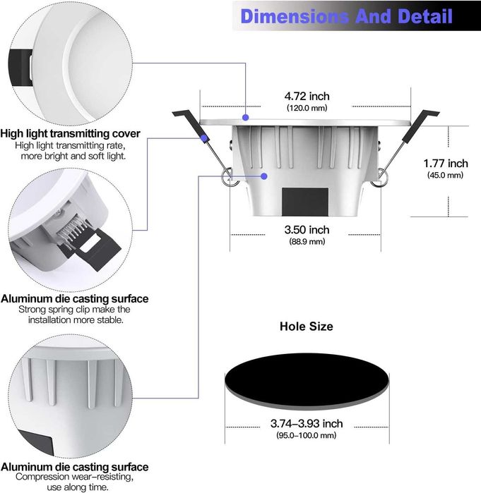 Set Bec Spot LED încastrat Smart App MagicLight 9W,Bluetooth Mesh Wifi