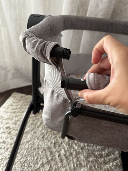 Patuți 2 in 1 Kinderkraft BEA Grey Pătuț co-sleeper