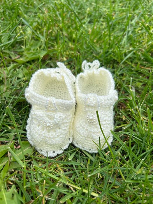 Set rochita si pantofi fetita crosetate, 6-9 luni, calitate excelenta