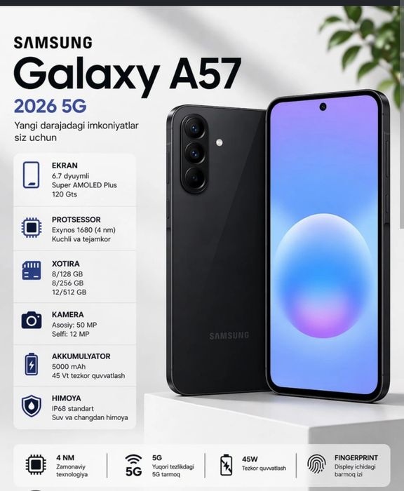 Samsung a57 yangi 128/6