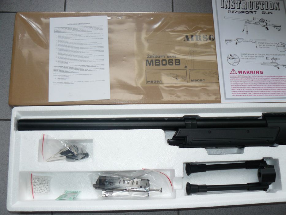 Pusca Airsoft Sniper MB06B WELL,Cu Bipod, Spring/Manuala,Noua In Cutie