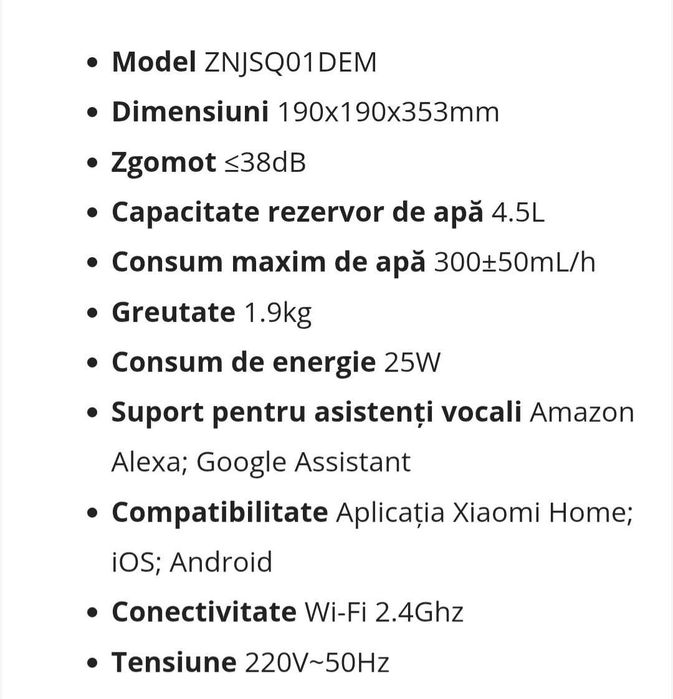 Umidificator antibacterian Xiaomi smart , 4.5L,