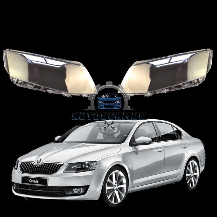 Капаци фарове Skoda Octavia A7 (14-17) стъкло фар крушки Шкода Октавия А7 xenon