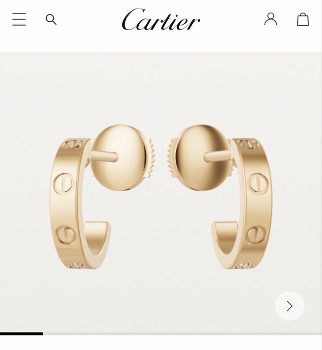 Золотые пусеты Cartier, маленькая модель