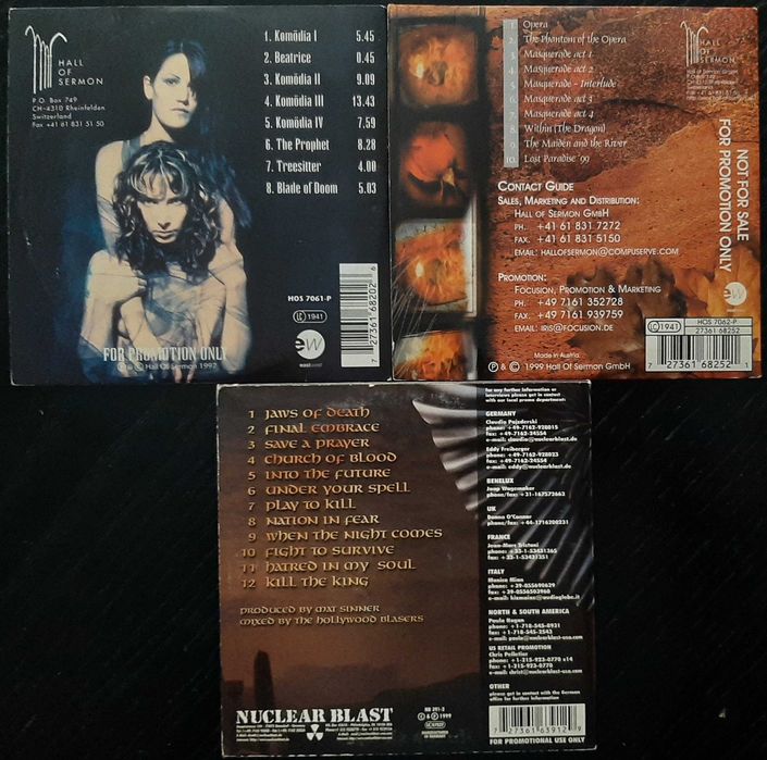 vand CD rock heavy metal: Death Angel, Dreams of Sanity, Primal Fear, Dalriada