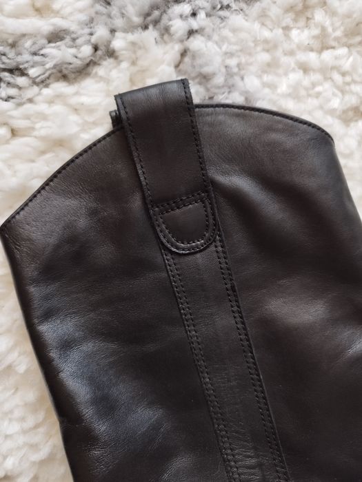 Черни ботуши, ботуши естествена кожа,